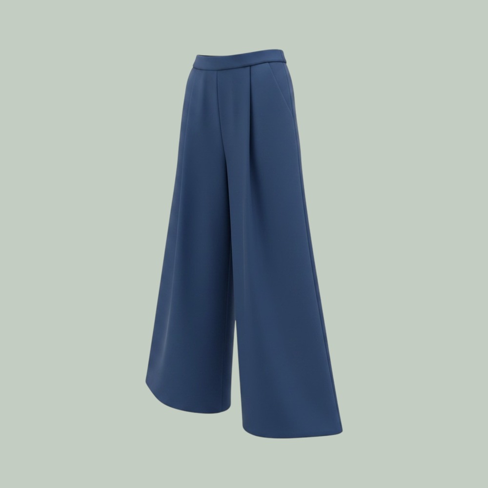Event Womens High Waist Pleated Wide Leg Trousers Blue Size‎ M AP6277